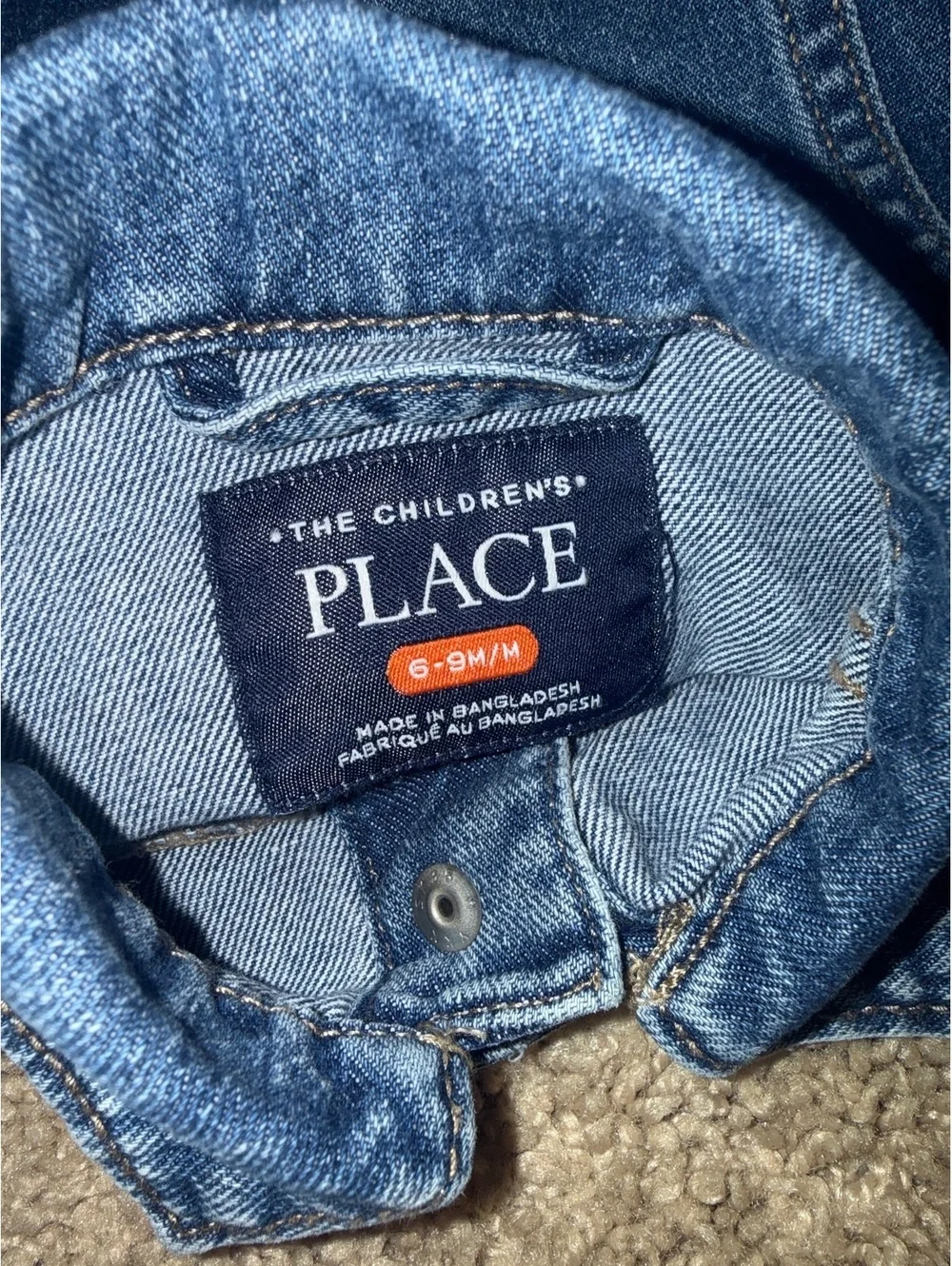 The Children's Place Baby Denim Jacket 6-9 Months